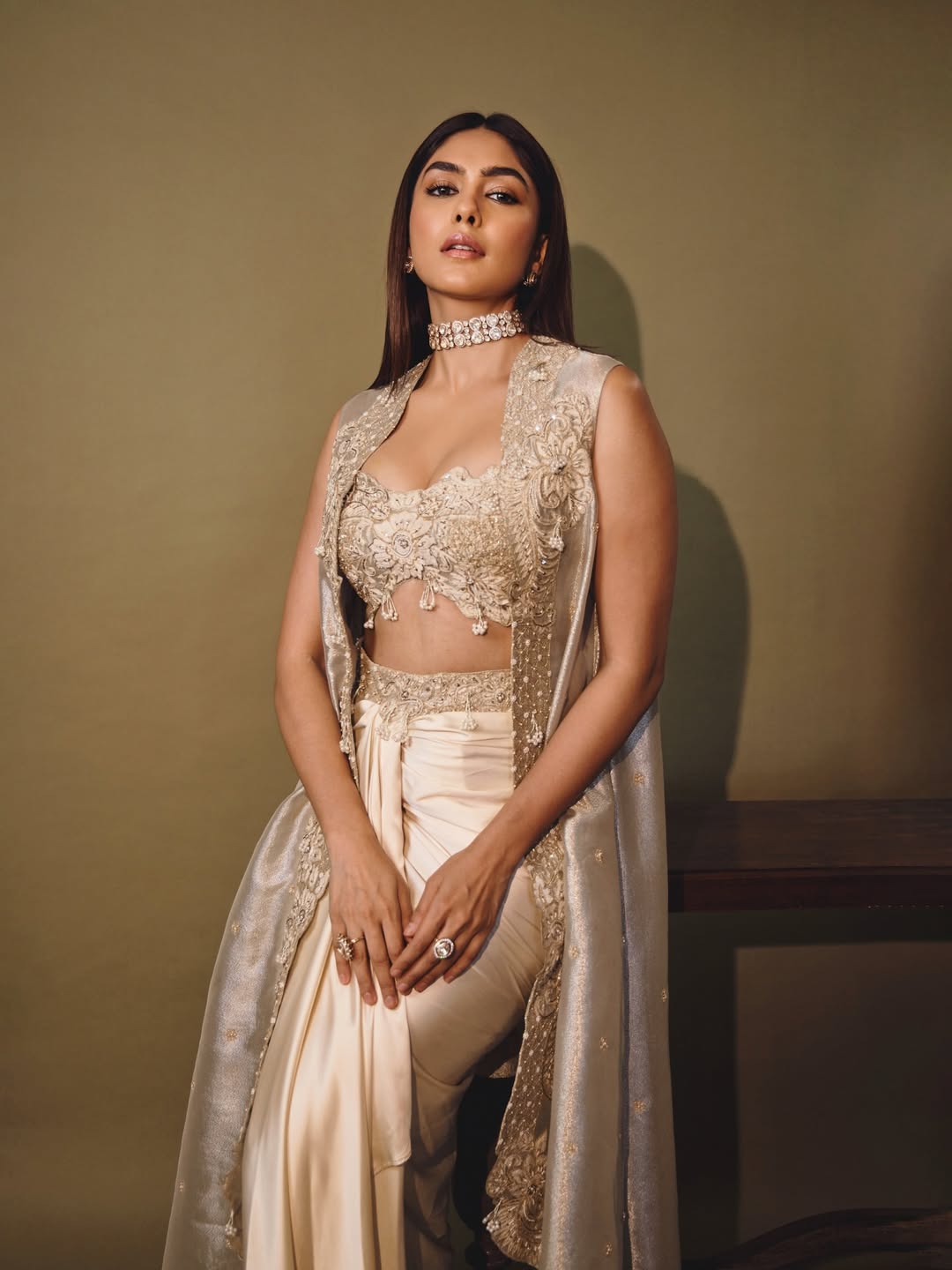 Mrunal Thakur's Ivory Glow: How One Look Defined Regal Indian Elegance