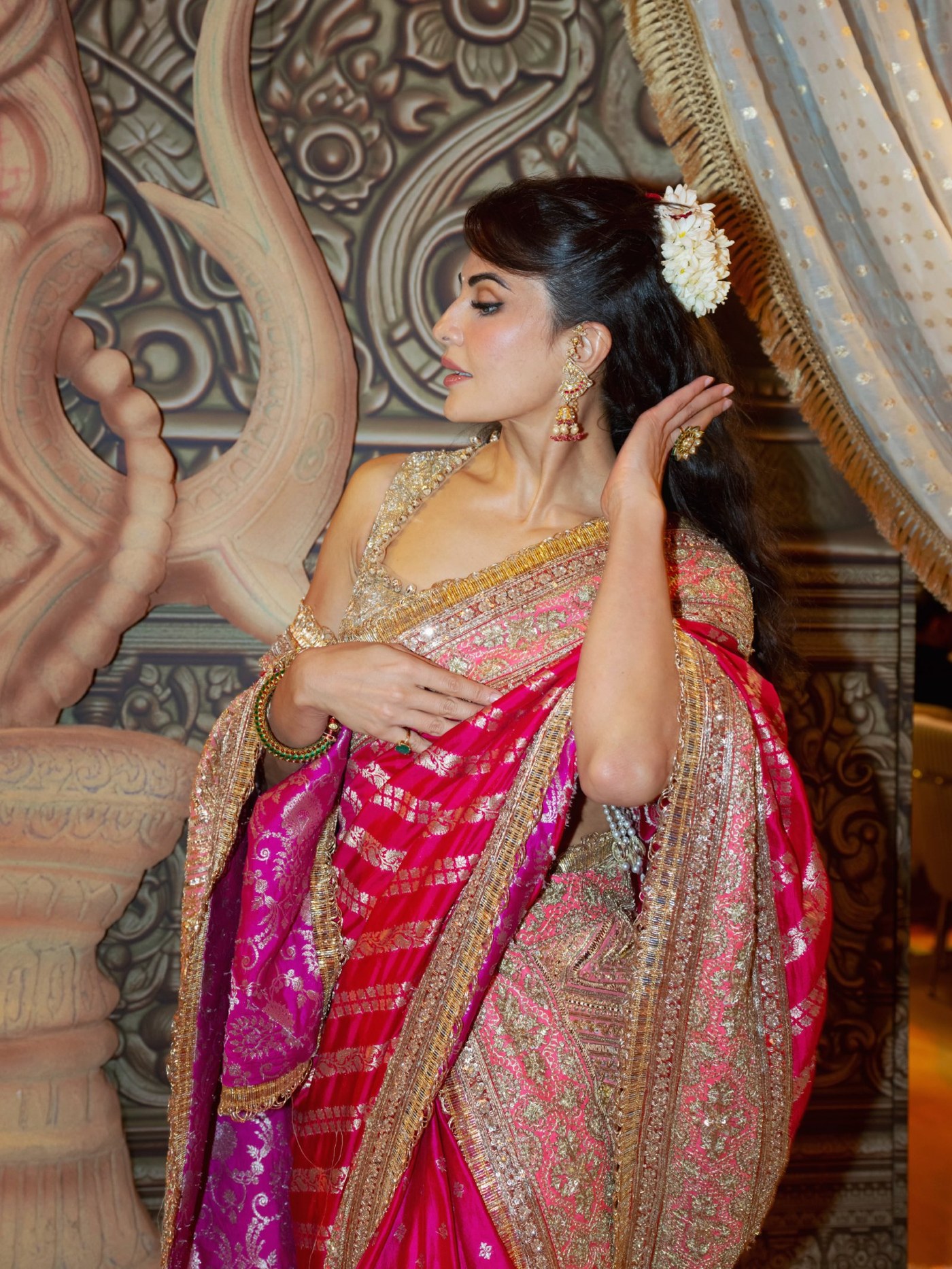 Fuchsia Saree Showcases Intricate Craftsmanship and Colour Depth