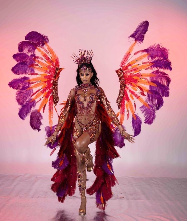 Jasmine Chola showcases the elaborate and vibrant designs of Revel Nation Carnival’s Aeroverse Realms Collection in July 2026.