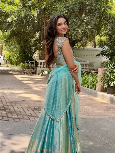 Dazzling in Blue! Krithi Shetty Steals Hearts with Elegant Traditional Glamour.
