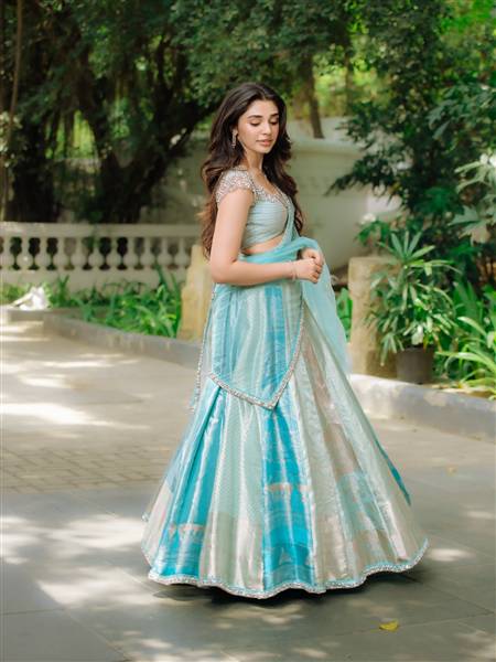 Dazzling in Blue! Krithi Shetty Steals Hearts with Elegant Traditional Glamour.