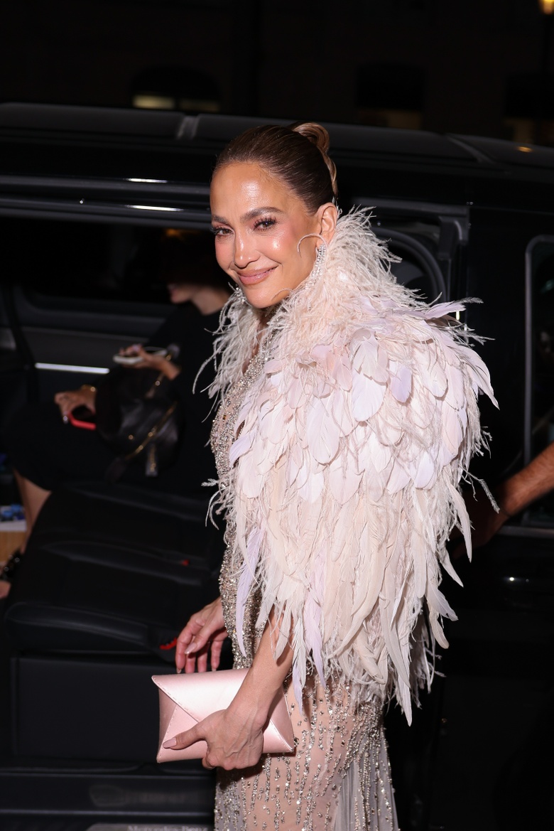 Jennifer Lopez's Feathered Glamour Takes Over Every Single Event
