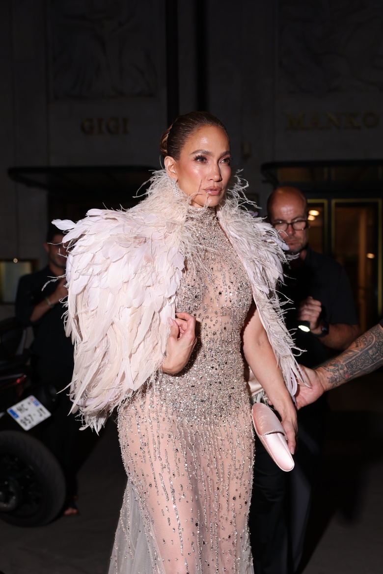 Jennifer Lopez's Feathered Glamour Takes Over Every Single Event