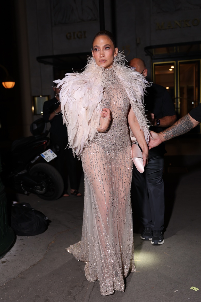 Jennifer Lopez's Feathered Glamour Takes Over Every Single Event