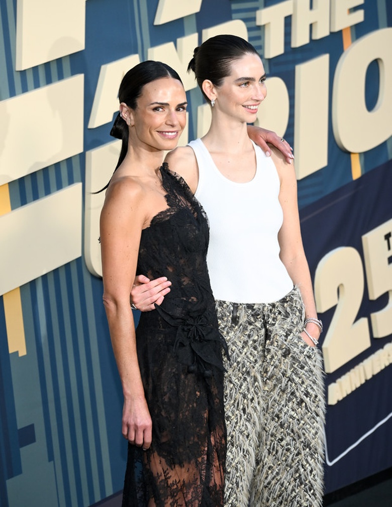 Jordana Brewster is photographed attending a glamorous Hollywood event in a stunning gown.