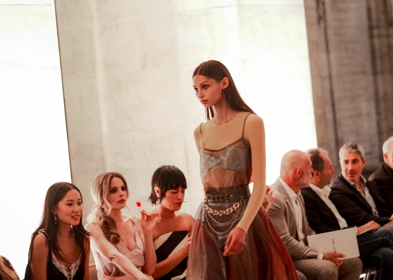 Julia Fox makes a breathtaking statement in an elegant ensemble while attending a high-profile event.