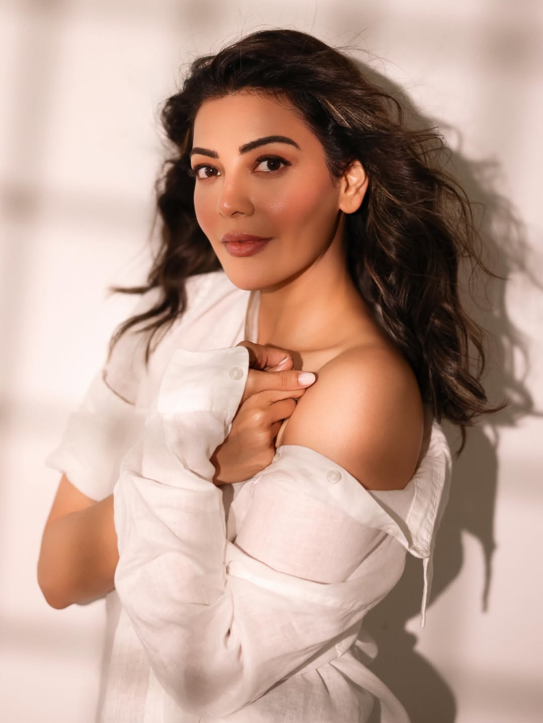 Kajal Aggarwal's Ethereal Beauty in White Blooms