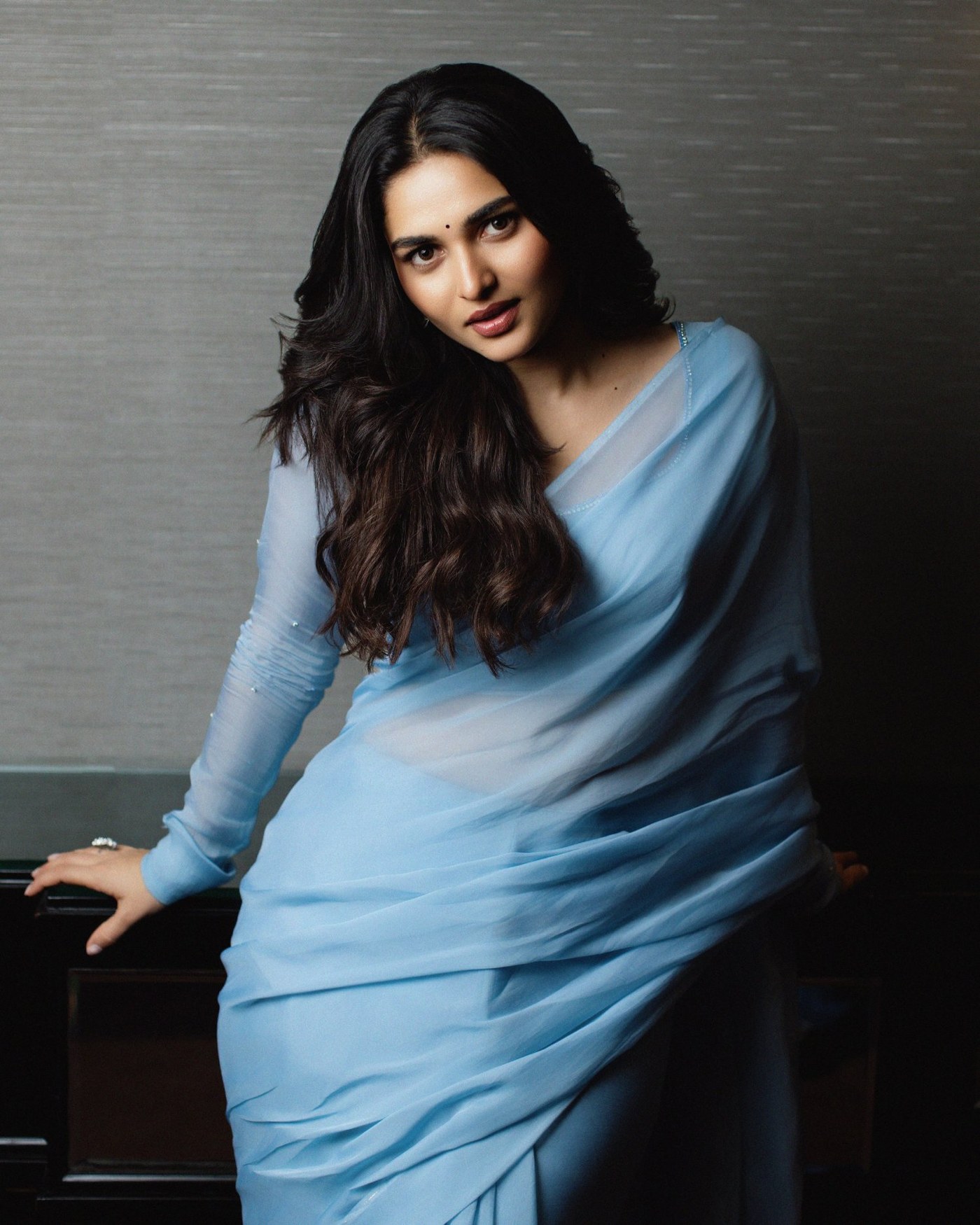 Kayadu Lohar’s Royal Blue Saree Captivates Hearts with Regal Ethnic Charm