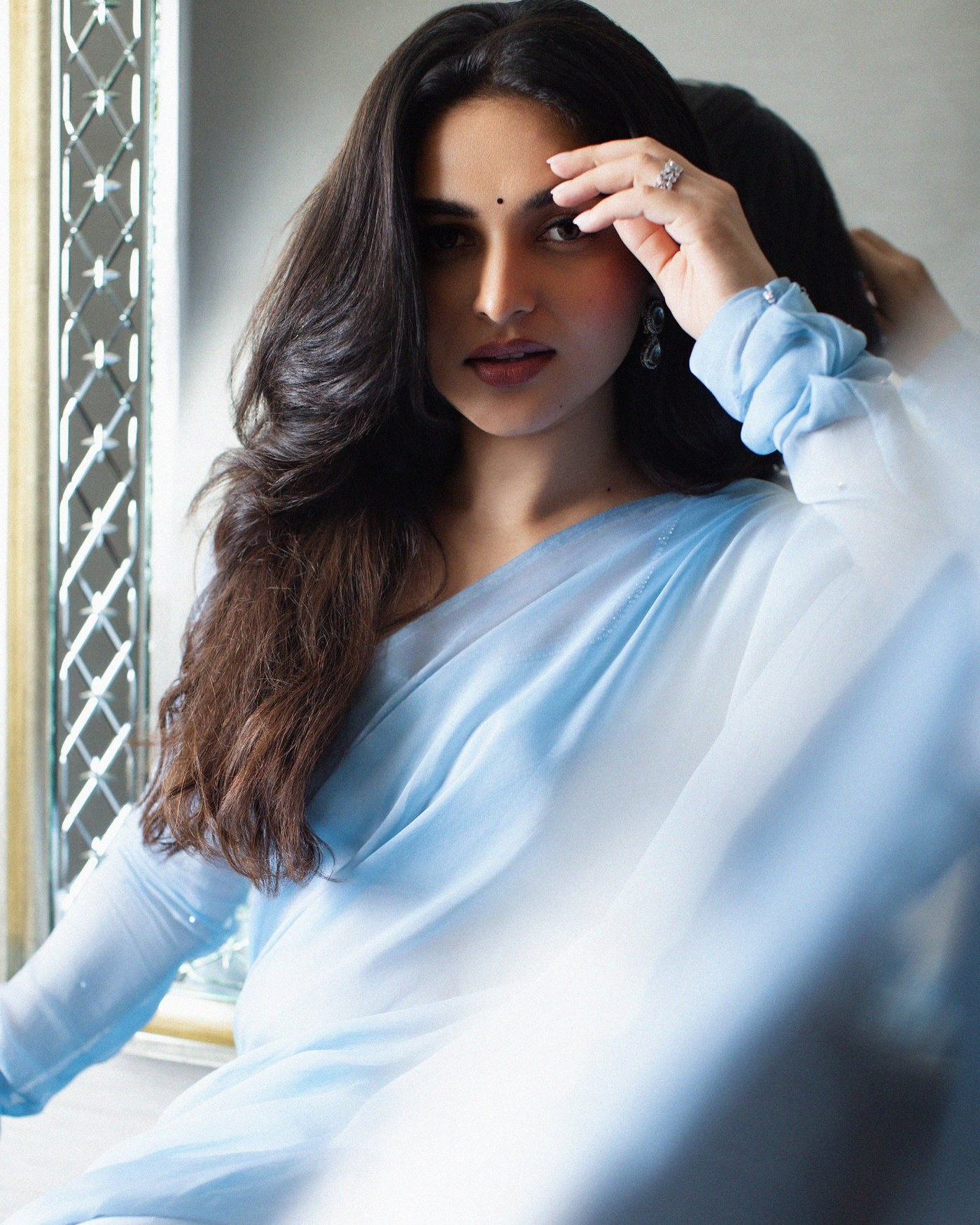 Kayadu Lohar’s Royal Blue Saree Captivates Hearts with Regal Ethnic Charm