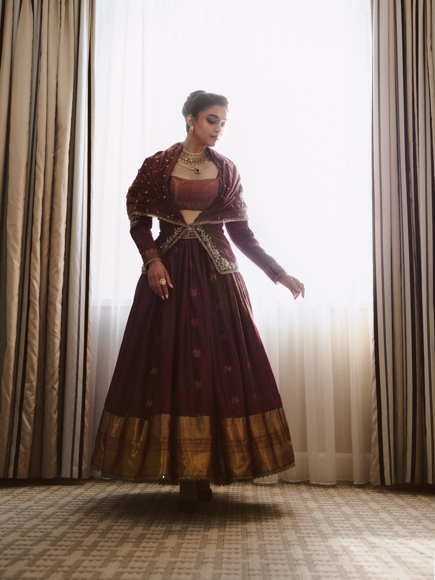 Keerthy Suresh Honors Heritage in Regal Kanchipuram Silk Ensemble