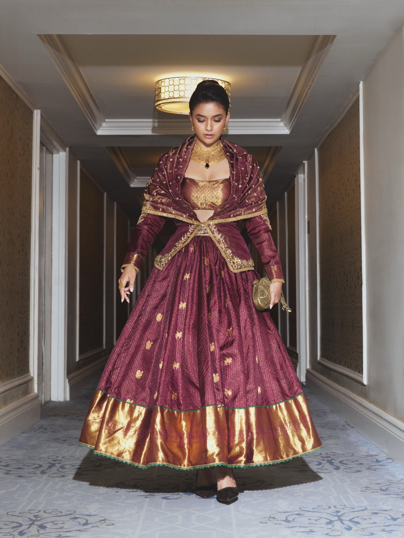 Keerthy Suresh Honors Heritage in Regal Kanchipuram Silk Ensemble