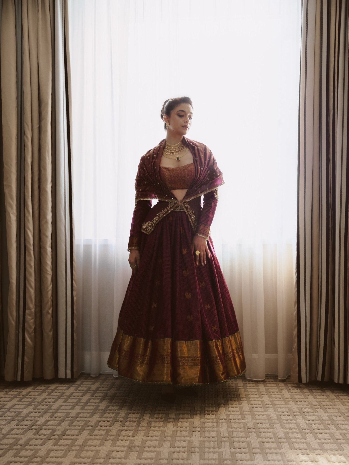 Keerthy Suresh Honors Heritage in Regal Kanchipuram Silk Ensemble