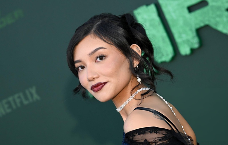 Kiawentiio shines brightly on the red carpet during the Los Angeles premiere of 'Avatar: The Last Airbender.'