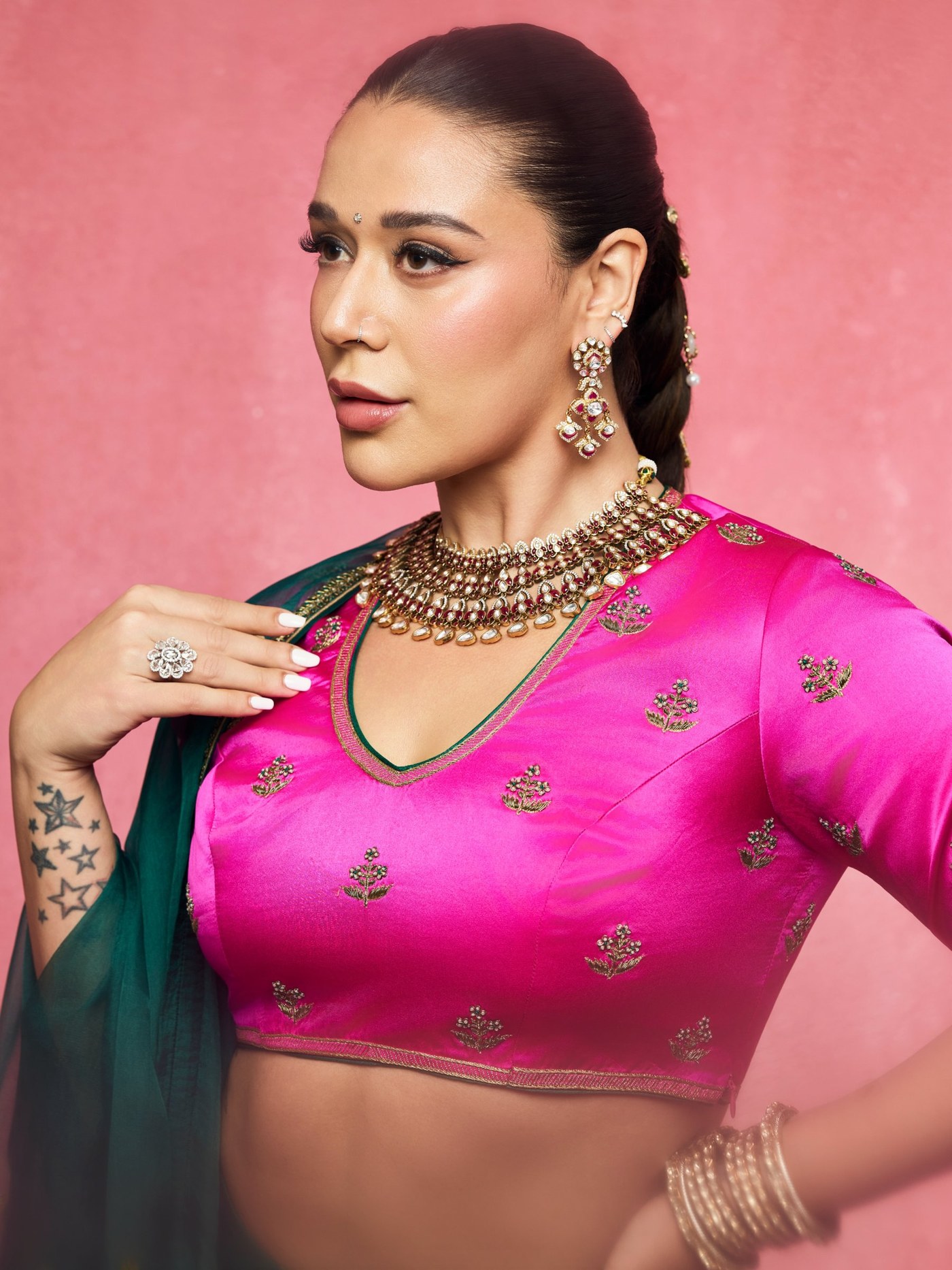 Fuchsia and Emerald: Krishna Shroff's Festive Color Study