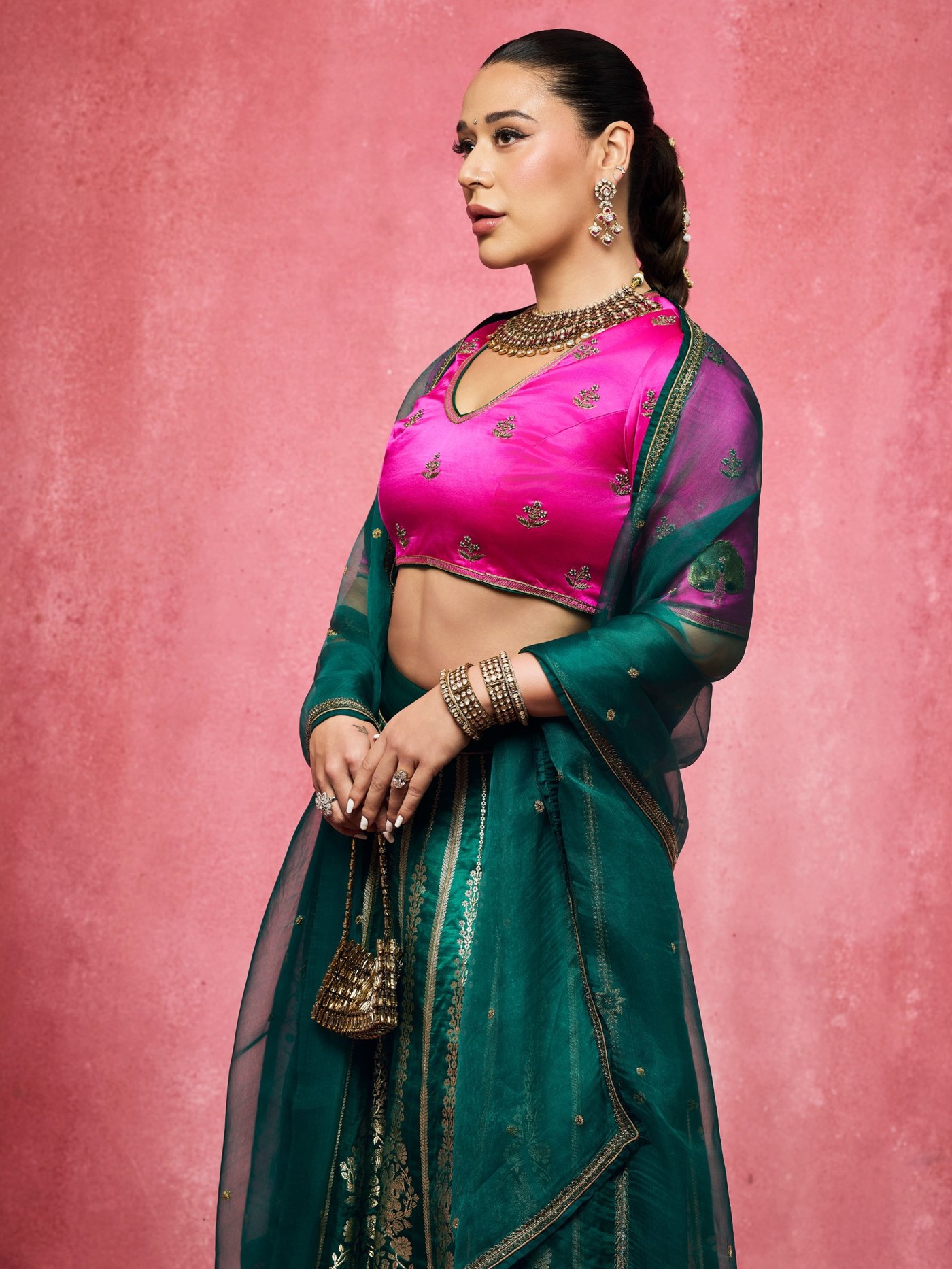 Fuchsia and Emerald: Krishna Shroff's Festive Color Study