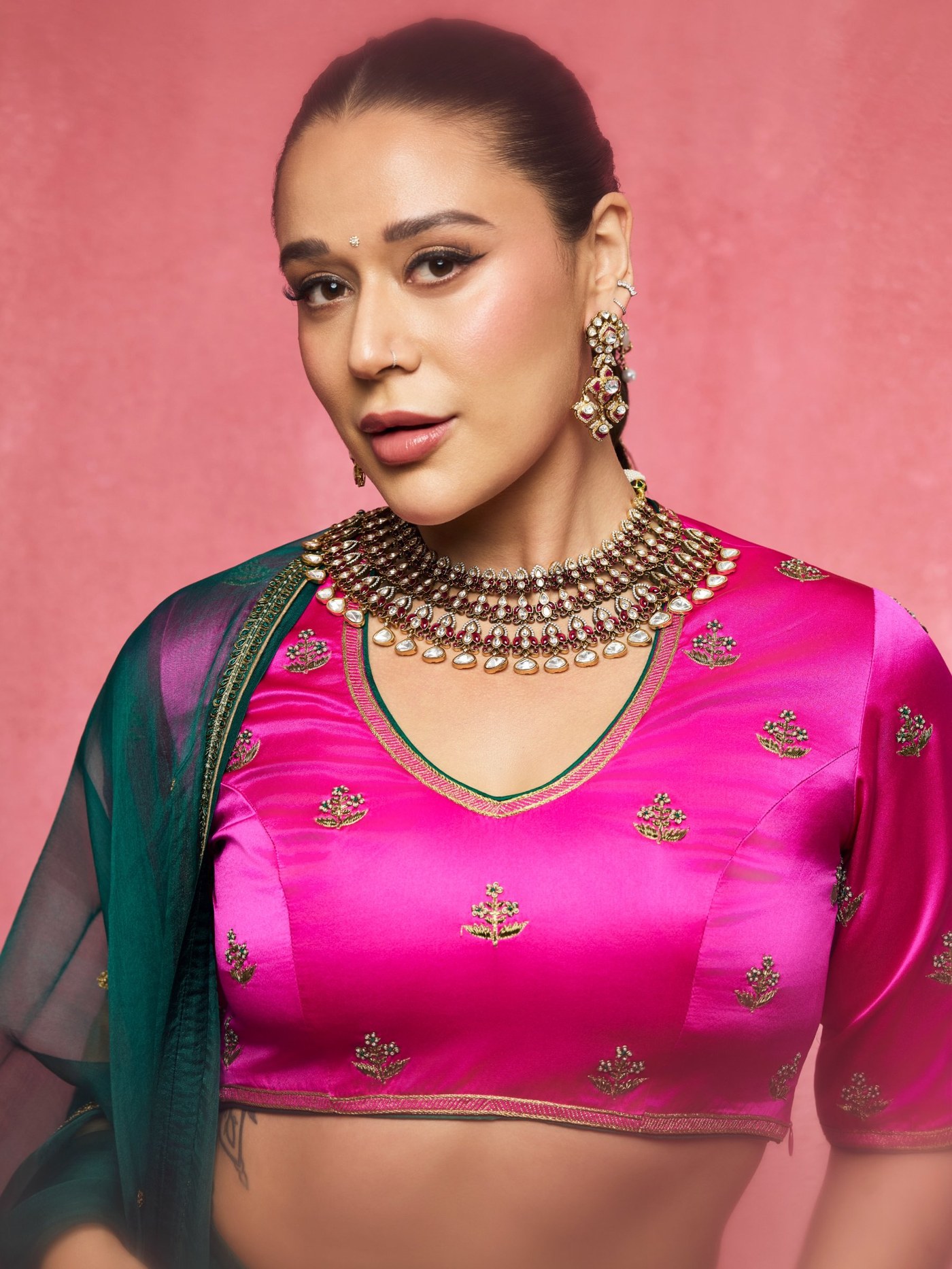 Fuchsia and Emerald: Krishna Shroff's Festive Color Study