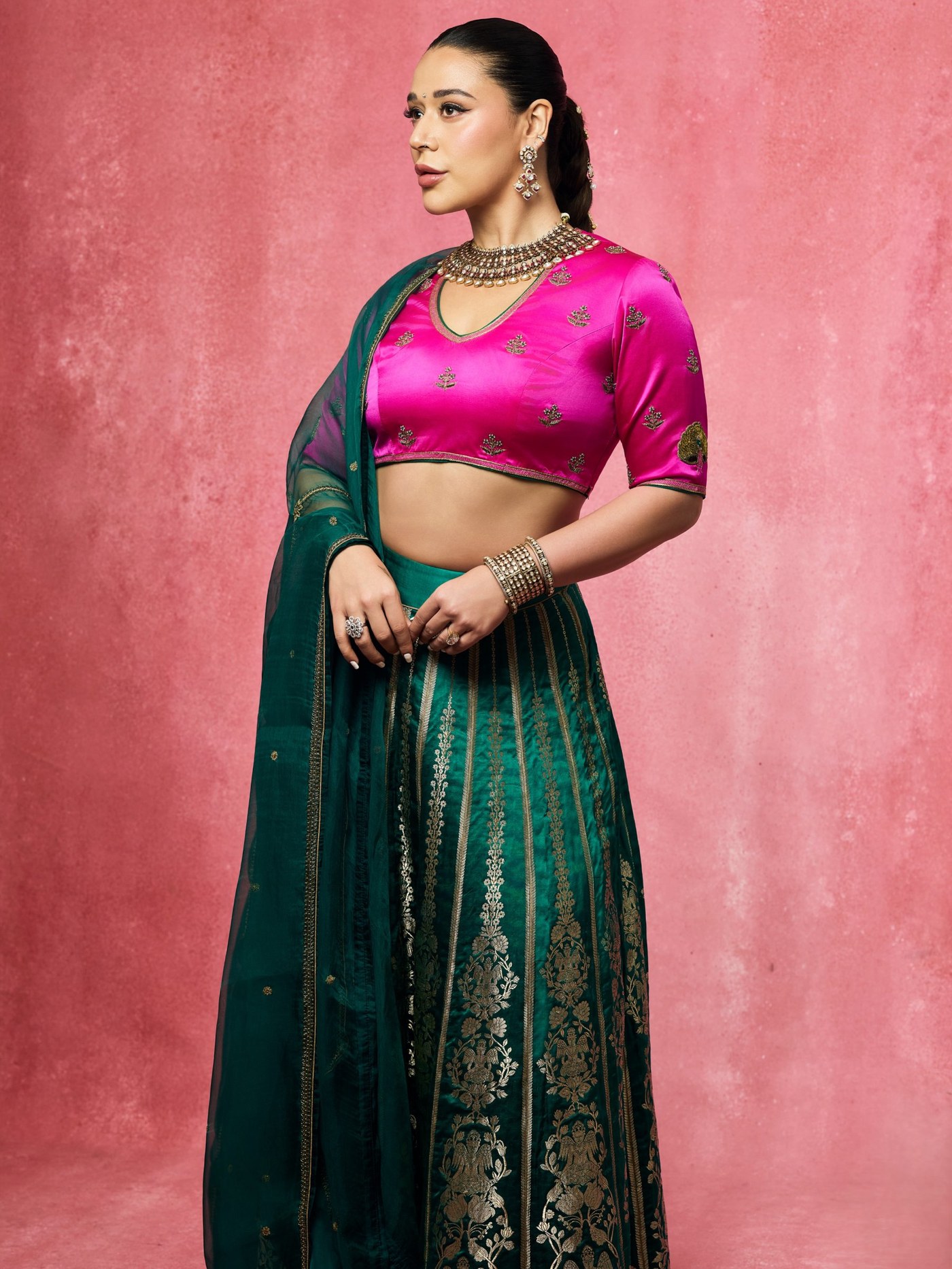 Fuchsia and Emerald: Krishna Shroff's Festive Color Study