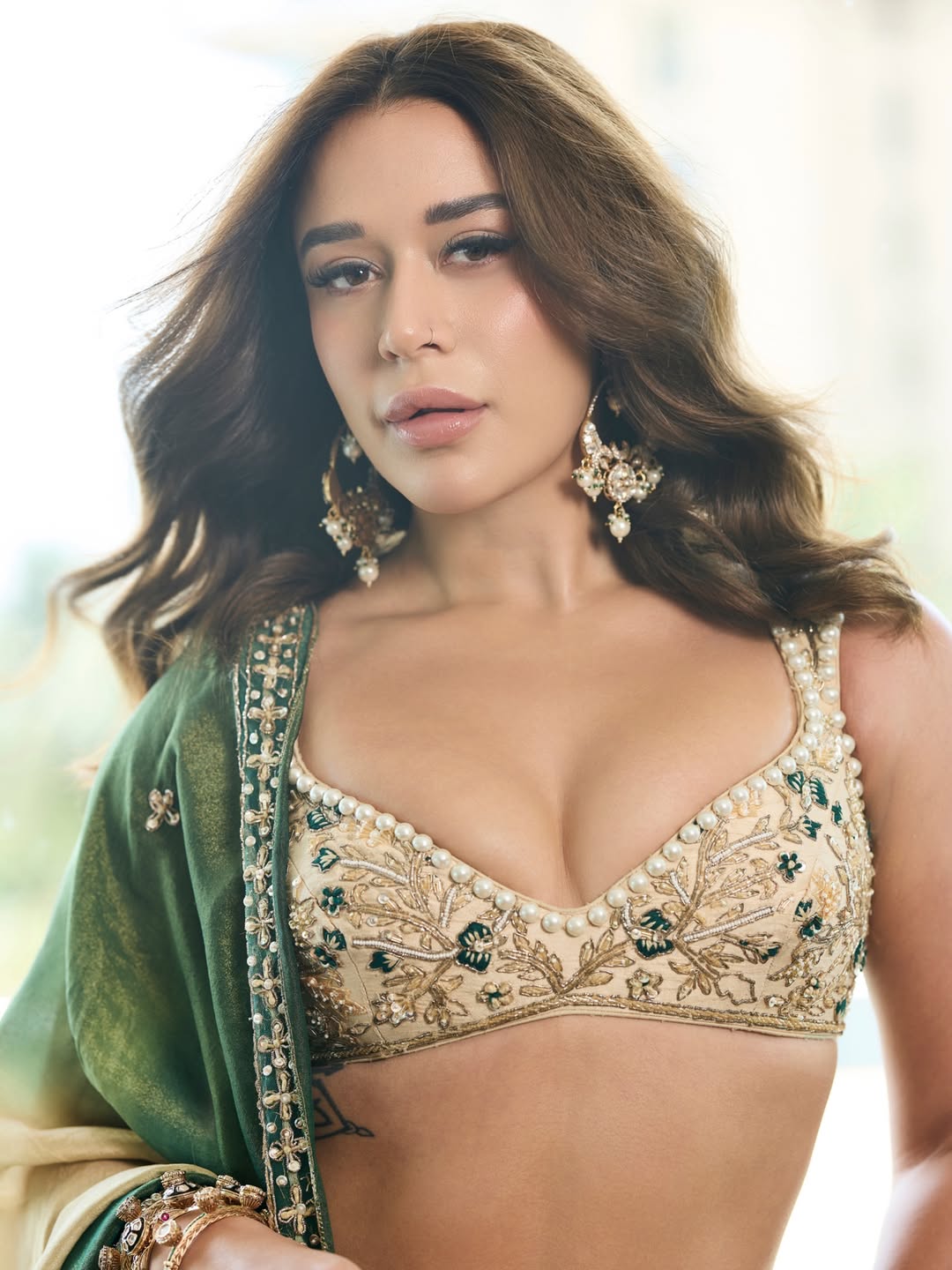 Krishna Shroff posing confidently in a stylish setting for the photo series.