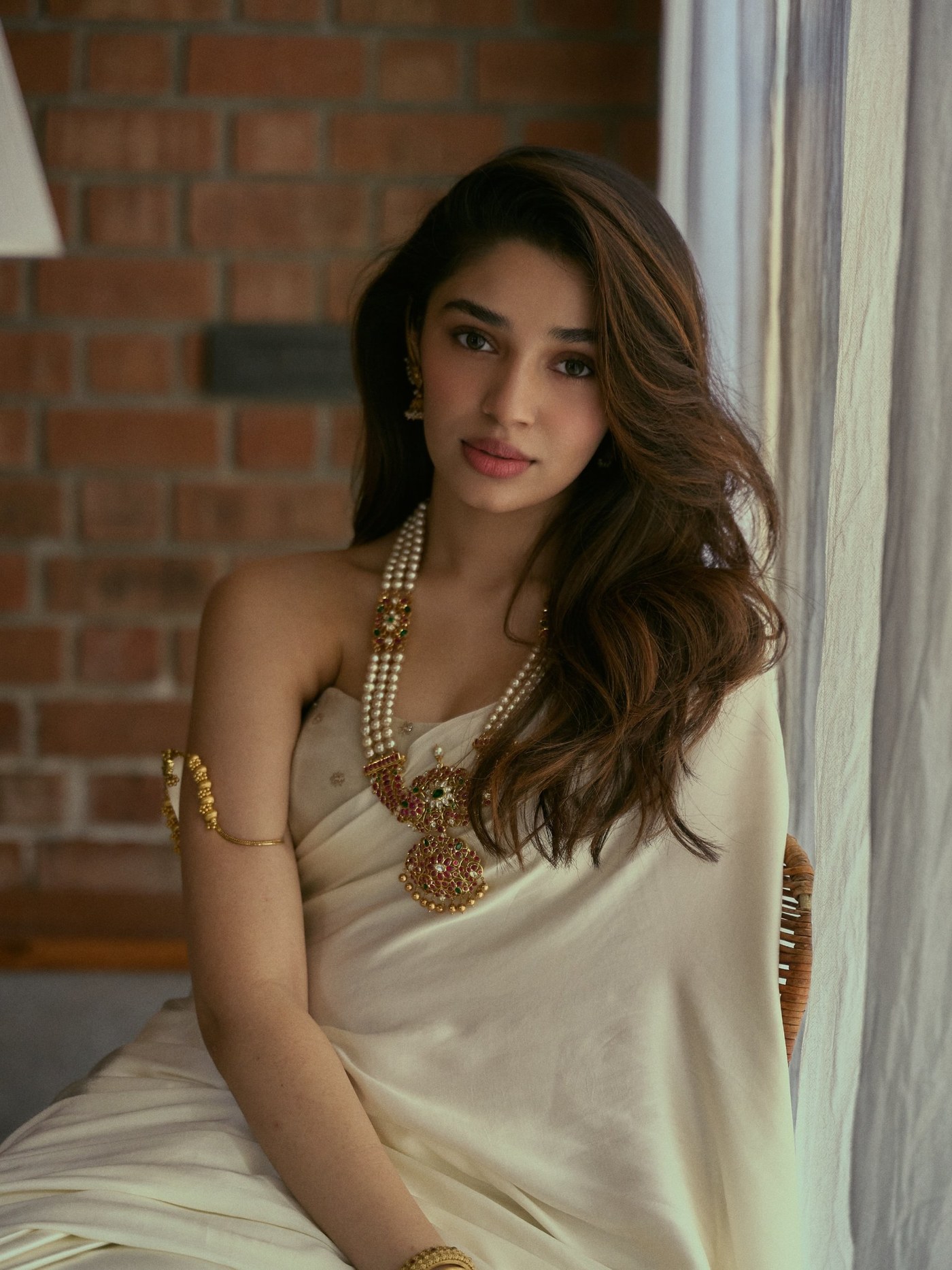 Krithi Shetty Masters the Art of Ethnic Chic in Cream and Gold
