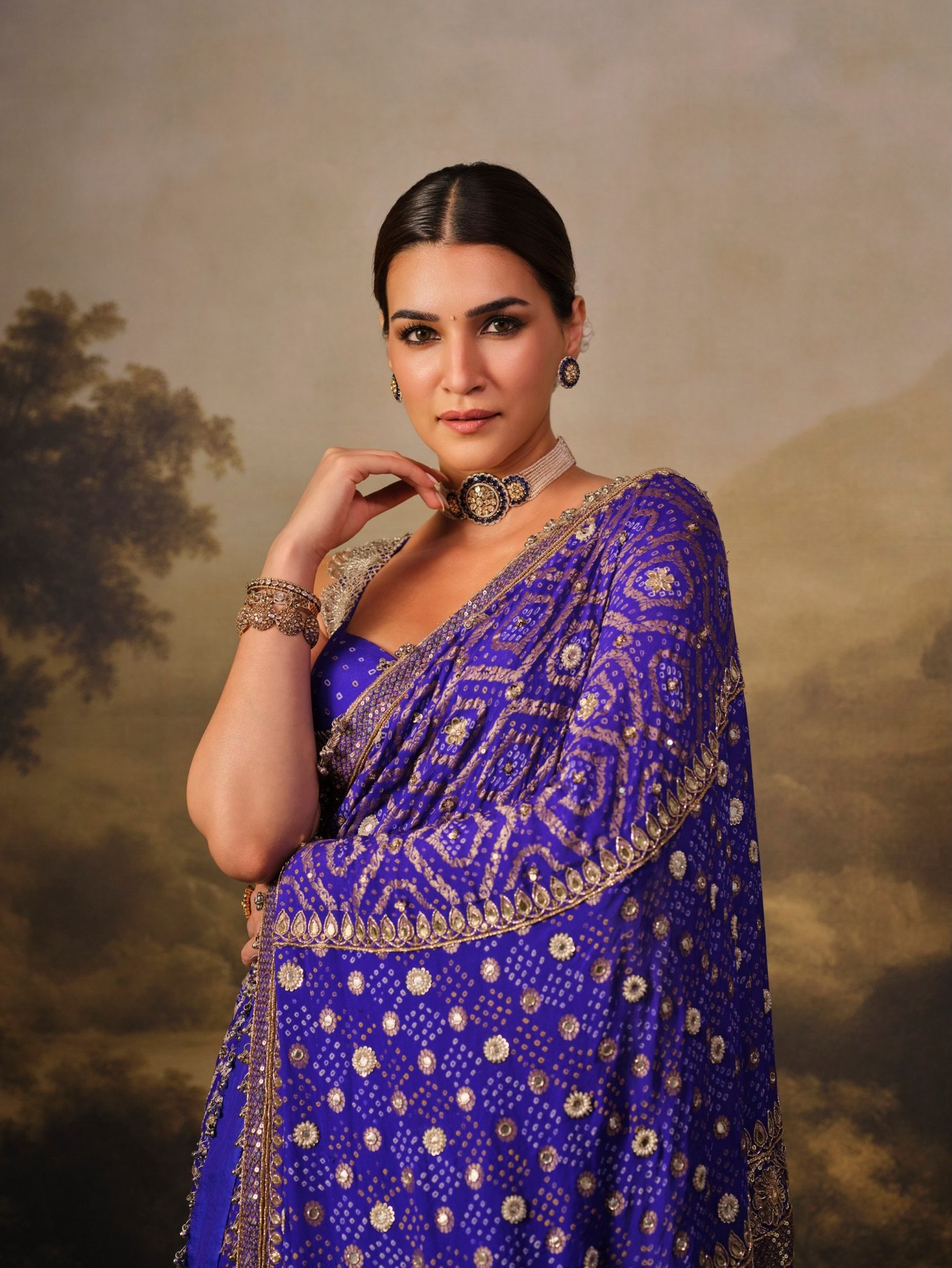 Kriti Sanon is seen wearing a Manish Malhotra Bandhani saree, initiating the festive season.