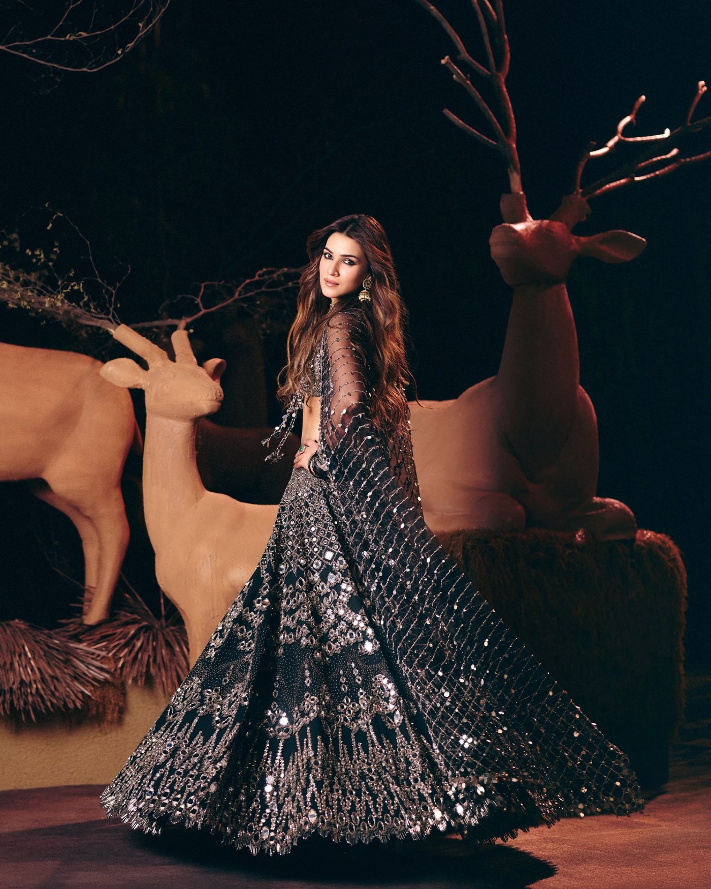 Silver Mirror-Work Lehenga Brings Futuristic Twist to Festive Fashion