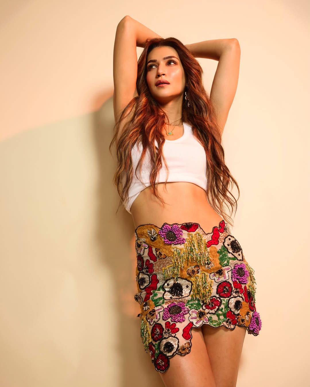 Kriti Sanon’s Y2K Glam Embroidered Mini Skirt Outfit Breaking Fashion Trends