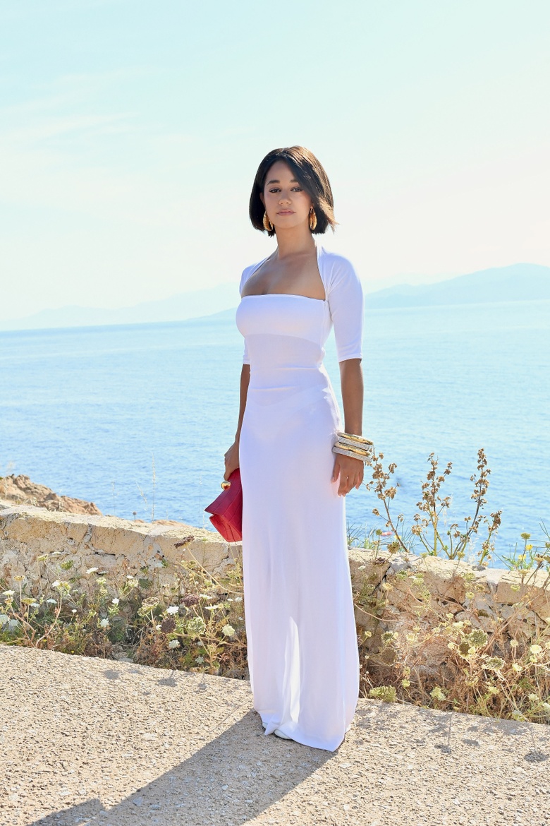 Lena Mahfouf attends the Le Bonheur By Jacquemus Photocall in L'Ile-Rousse, France, looking stunning and radiant.