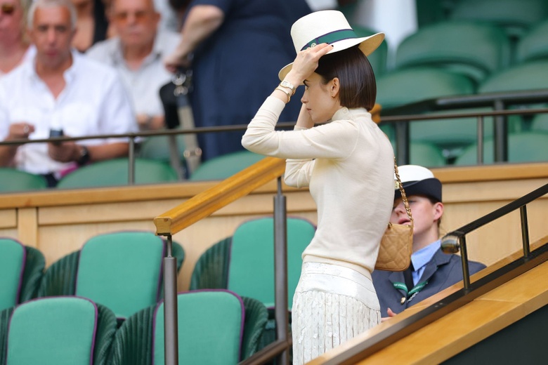Lily Collins attends the 2026 Wimbledon Tennis Championships in London looking glamorous and chic.