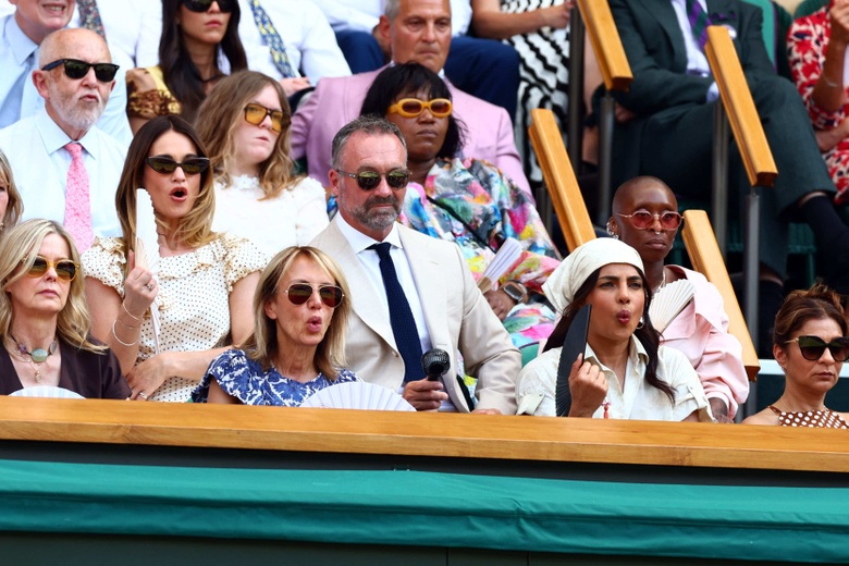 Lily James Attends Day Eleven of the 2026 Wimbledon Tennis Championships in London - Photos - 