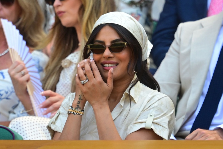 Lily James Attends Day Eleven of the 2026 Wimbledon Tennis Championships in London - Photos - 