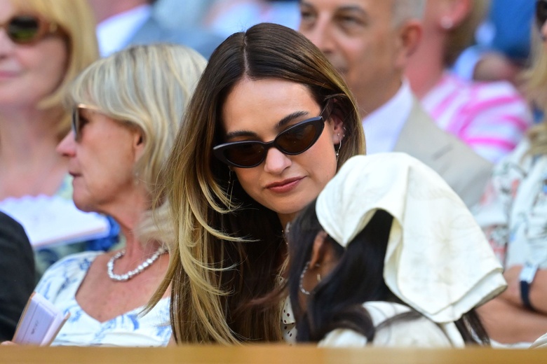 Lily James Attends Day Eleven of the 2026 Wimbledon Tennis Championships in London - Photos - 