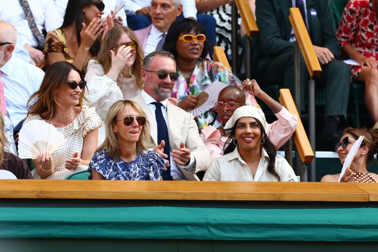 Lily James Attends Day Eleven of the 2026 Wimbledon Tennis Championships in London - Photos - 