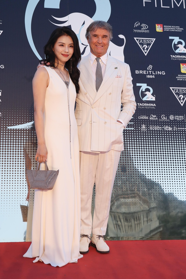 Liu Tao is photographed arriving at the 72nd Taormina Film Festival in a beautiful ensemble.