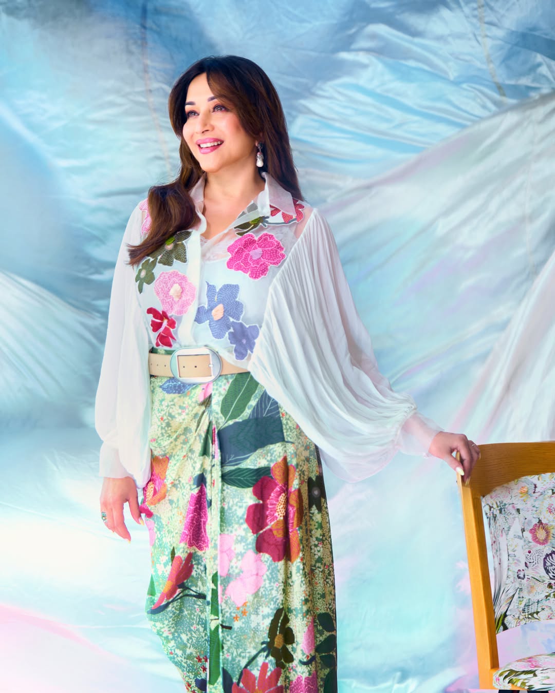 Madhuri Dixit: Ethereal Floral Dreams and Studio Radiance