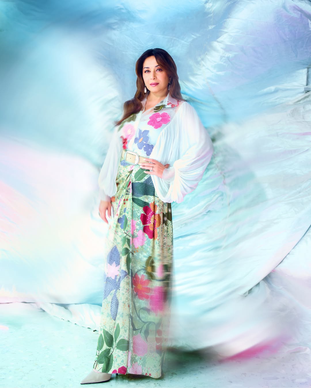 Madhuri Dixit: Ethereal Floral Dreams and Studio Radiance