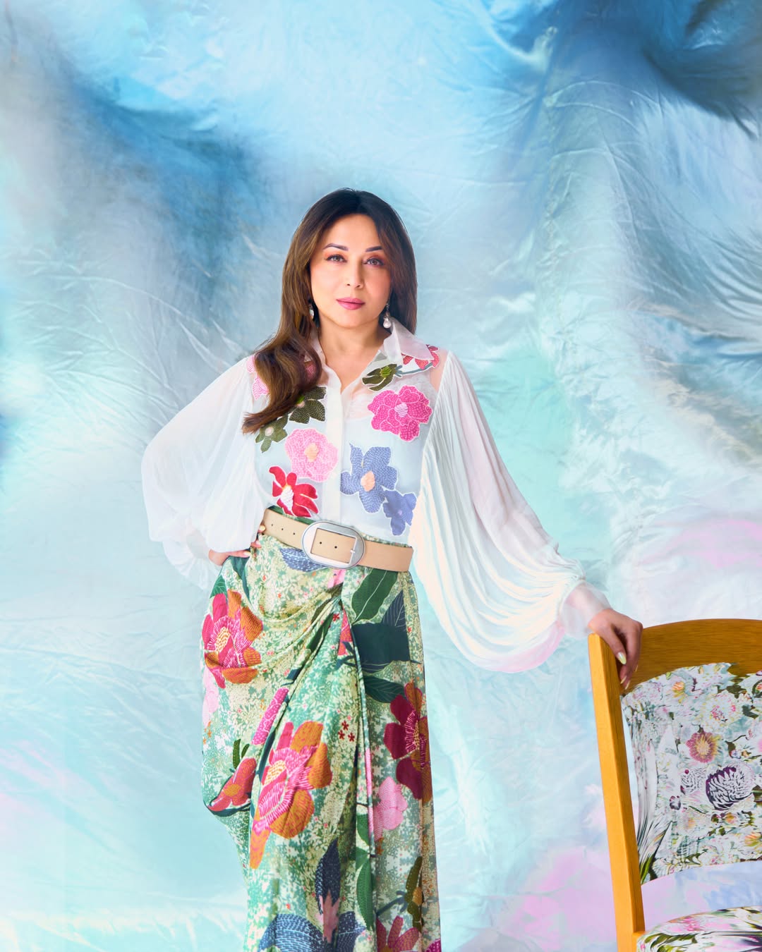 Madhuri Dixit: Ethereal Floral Dreams and Studio Radiance