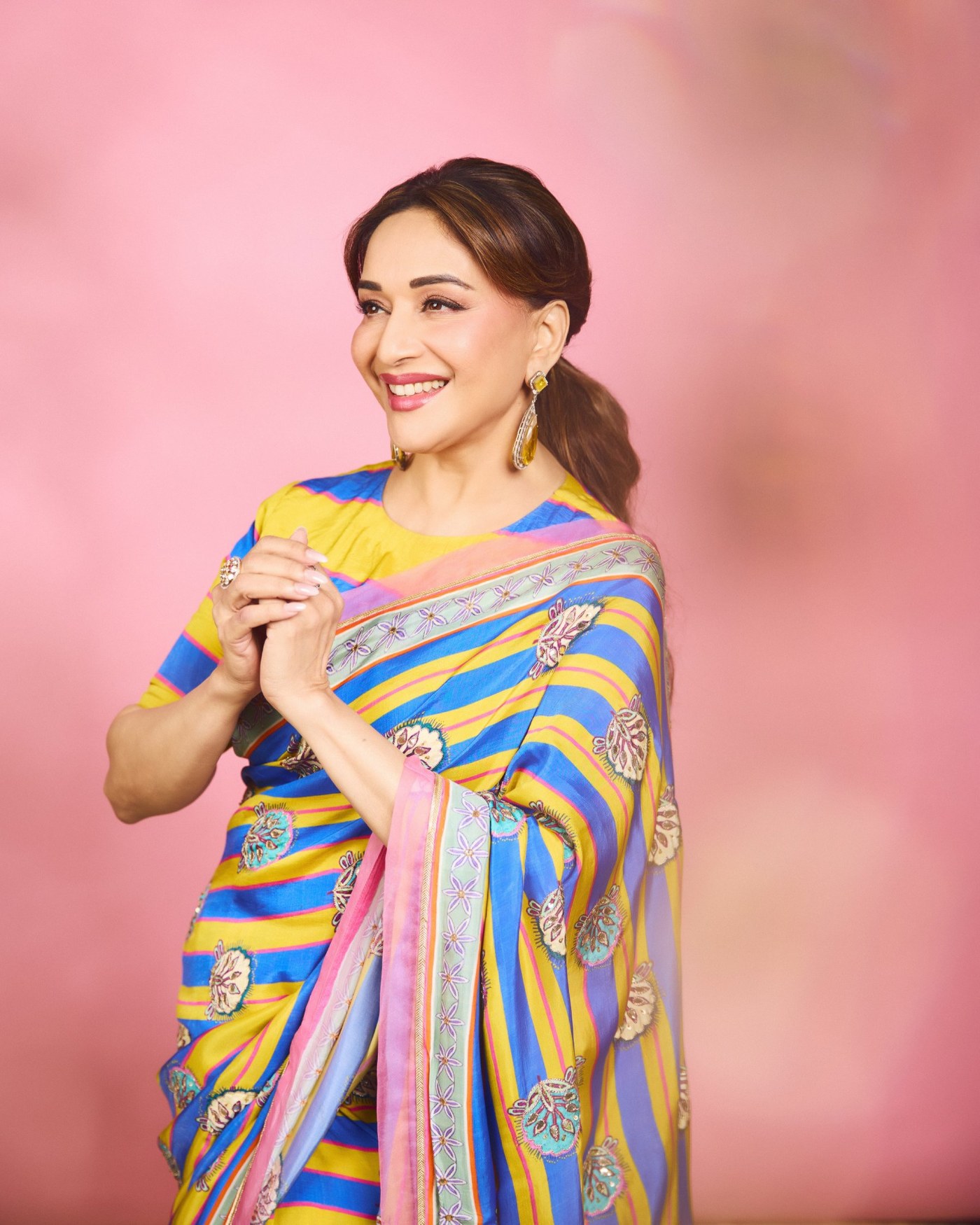 Madhuri Dixit's Blue and Yellow Sari: A Color Study