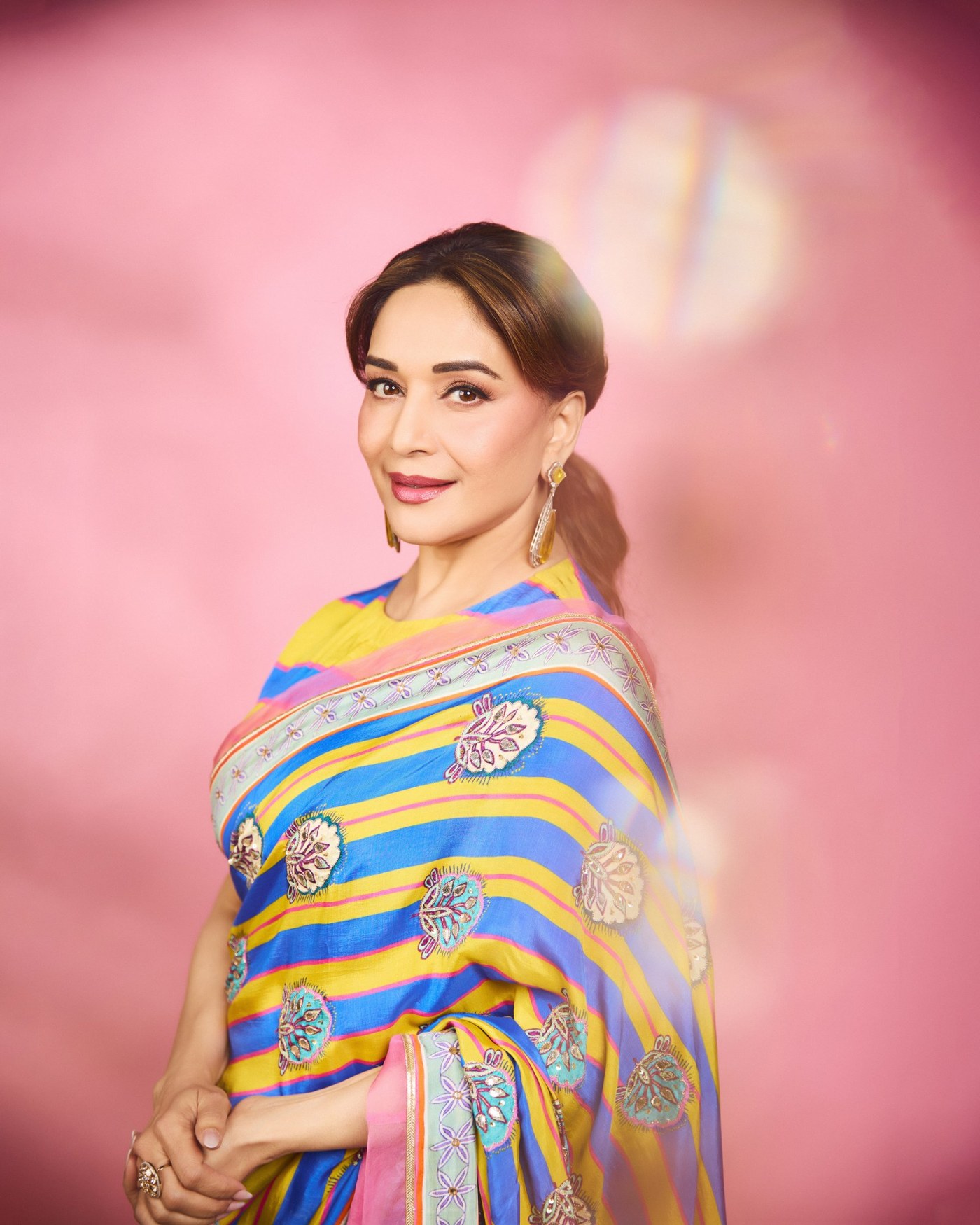 Madhuri Dixit's Blue and Yellow Sari: A Color Study