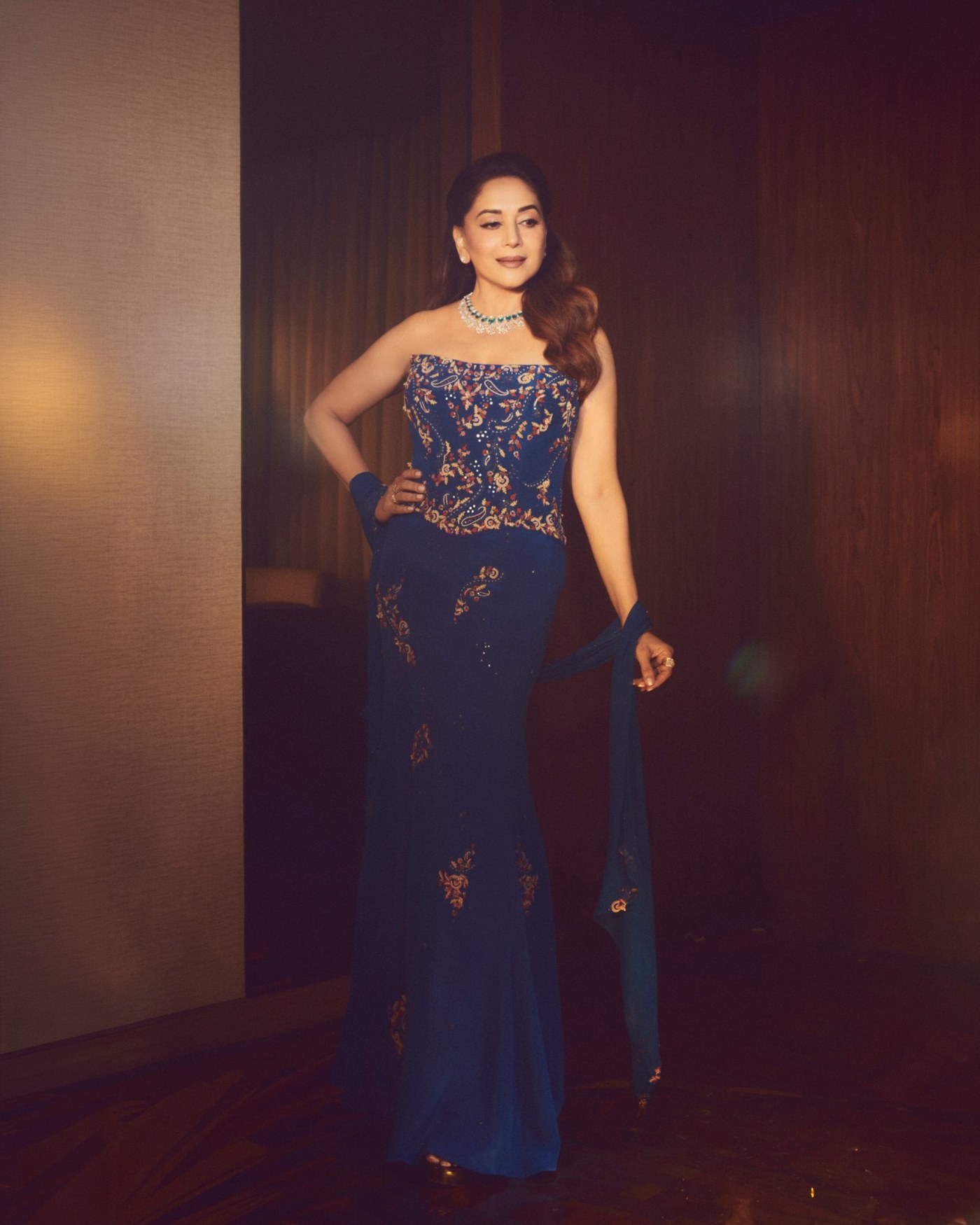 Madhuri Dixit Dazzles in Royal Blue Couture: A Modern Goddess Moment