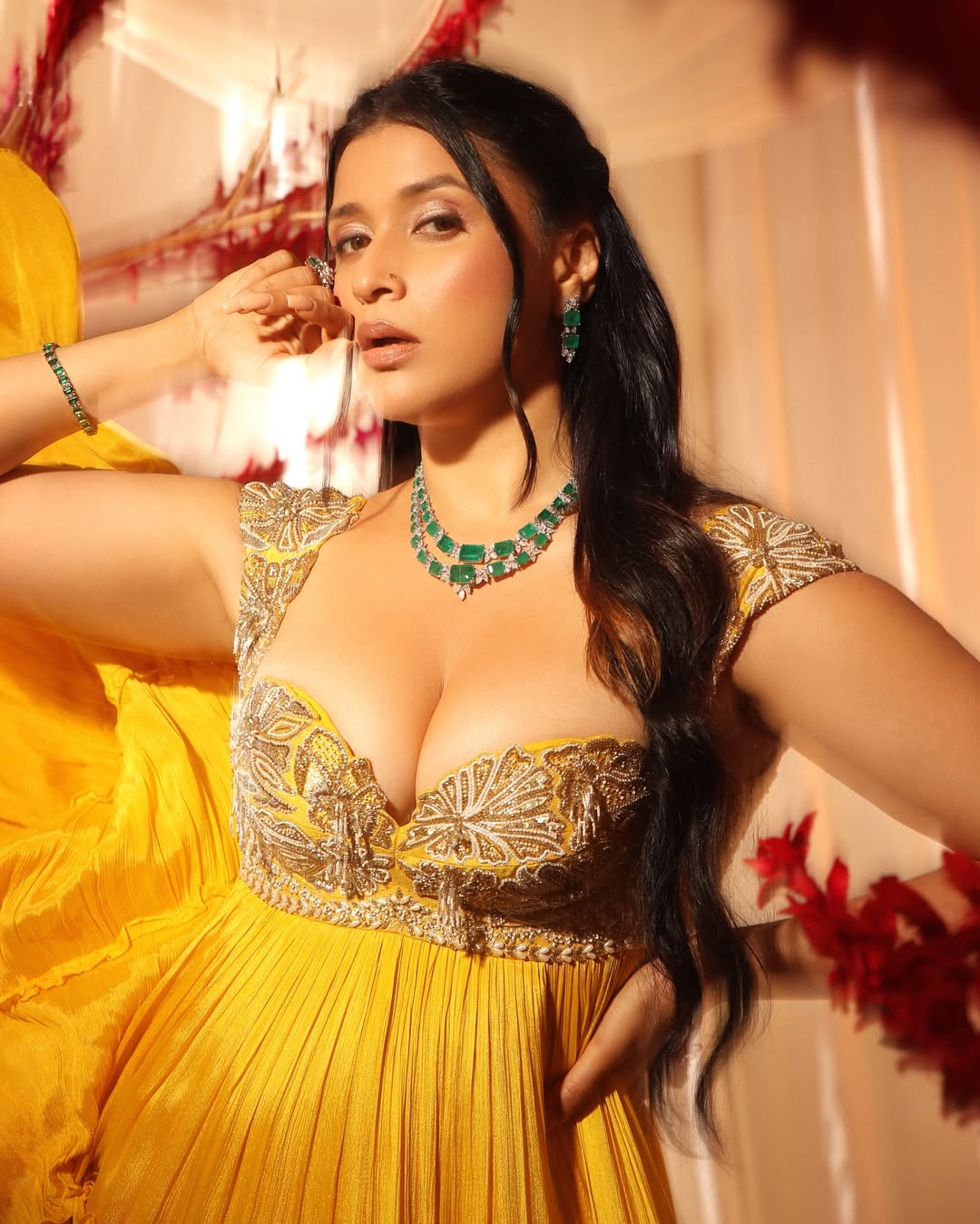 Polka Dots and Poses: Mannara Chopra's Chic Look