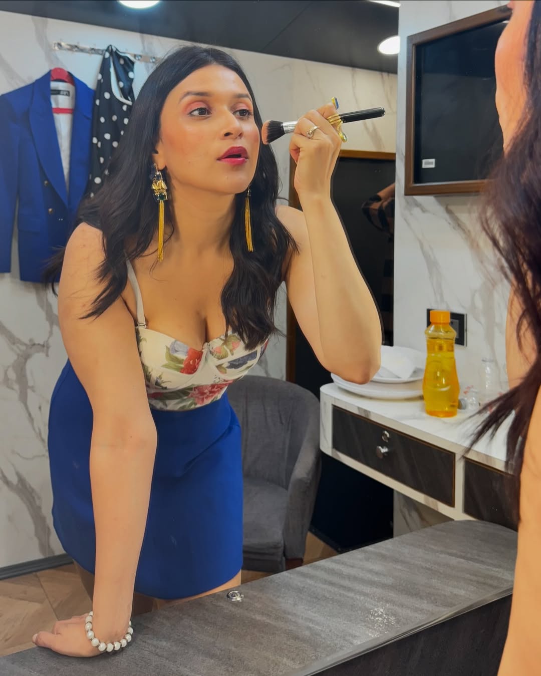 Polka Dots and Poses: Mannara Chopra's Chic Look