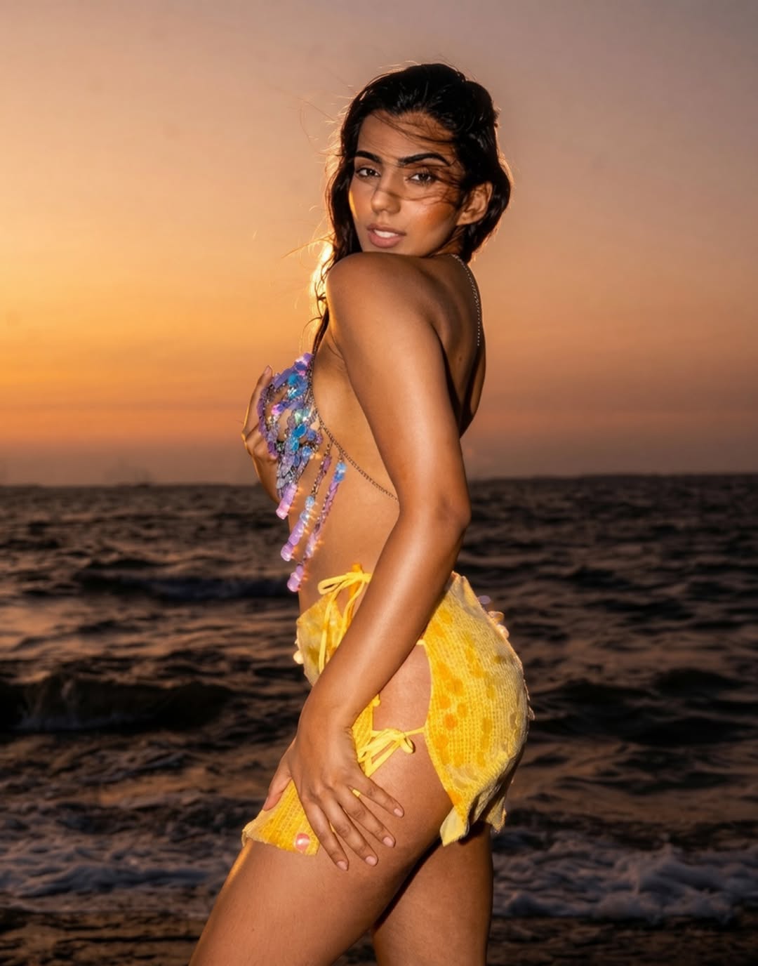 Mannat Khanna's Sunset Beach Glamour Redefines Boho Beach Style