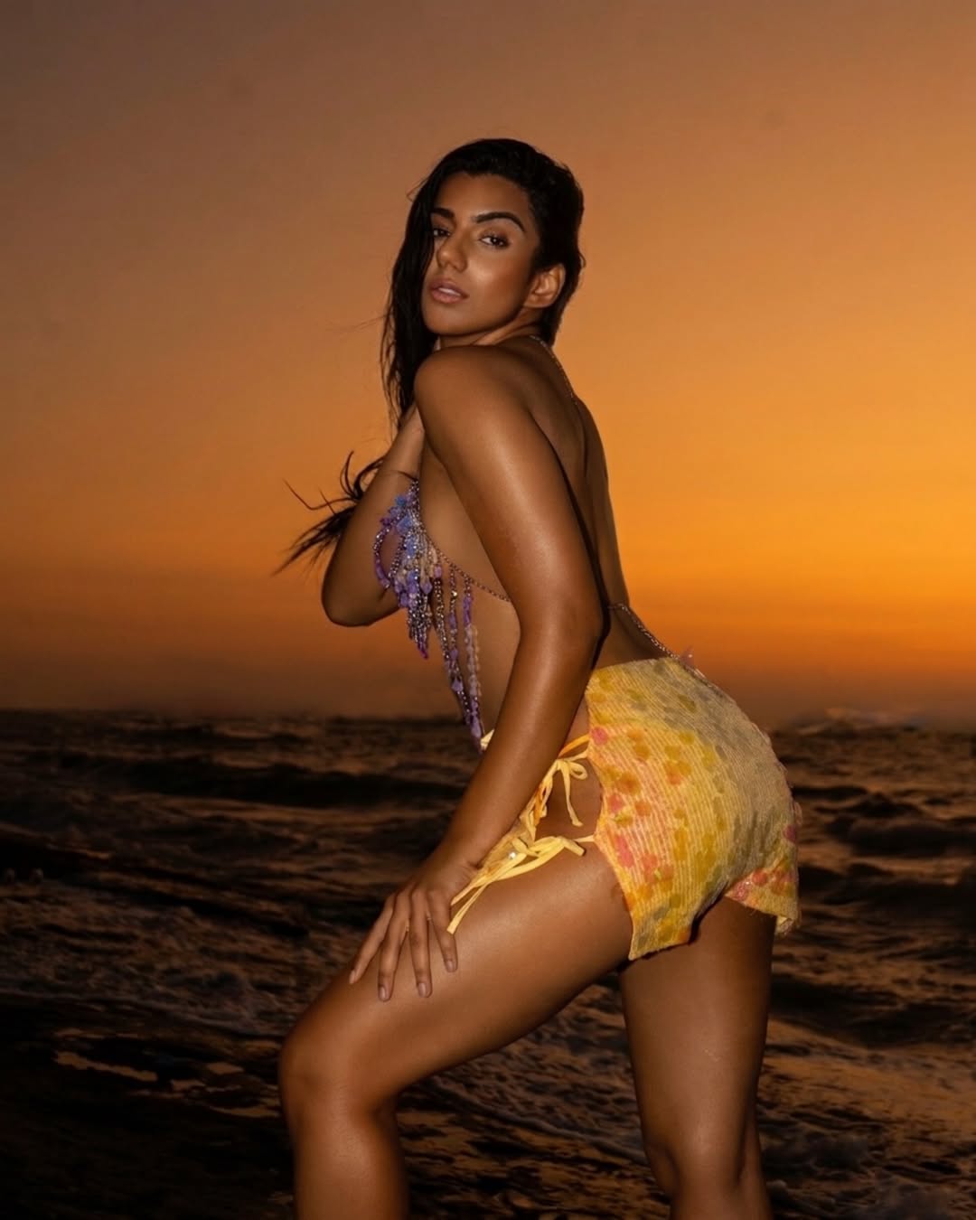 Mannat Khanna's Sunset Beach Glamour Redefines Boho Beach Style