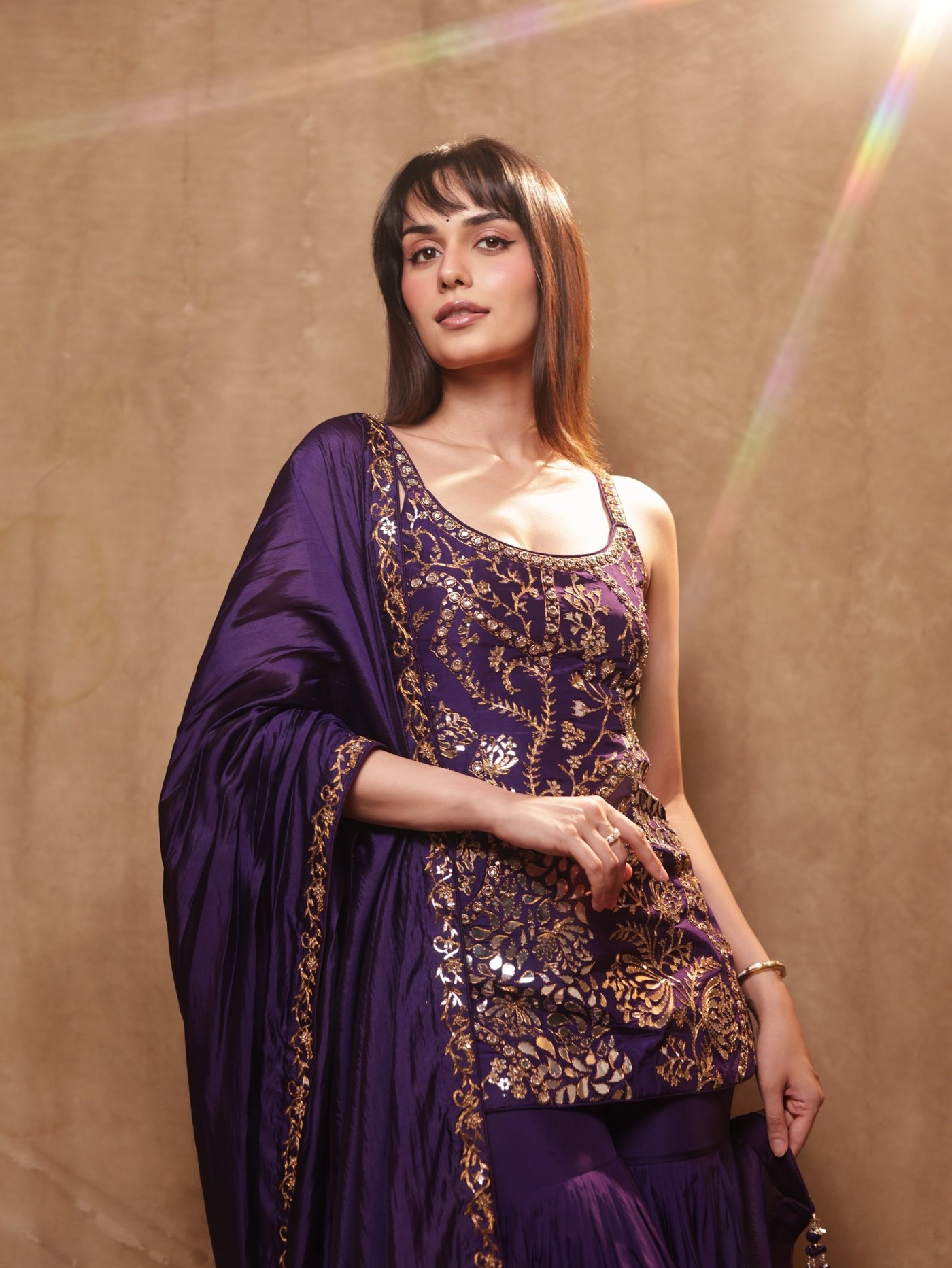 Deep Violet and Gold: Manushi's Occasionwear Masterclass