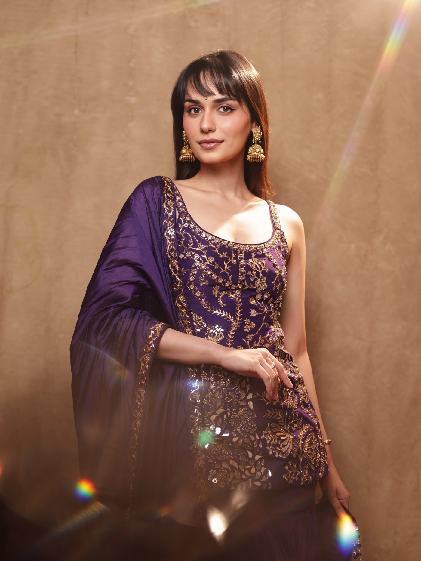 Deep Violet and Gold: Manushi's Occasionwear Masterclass