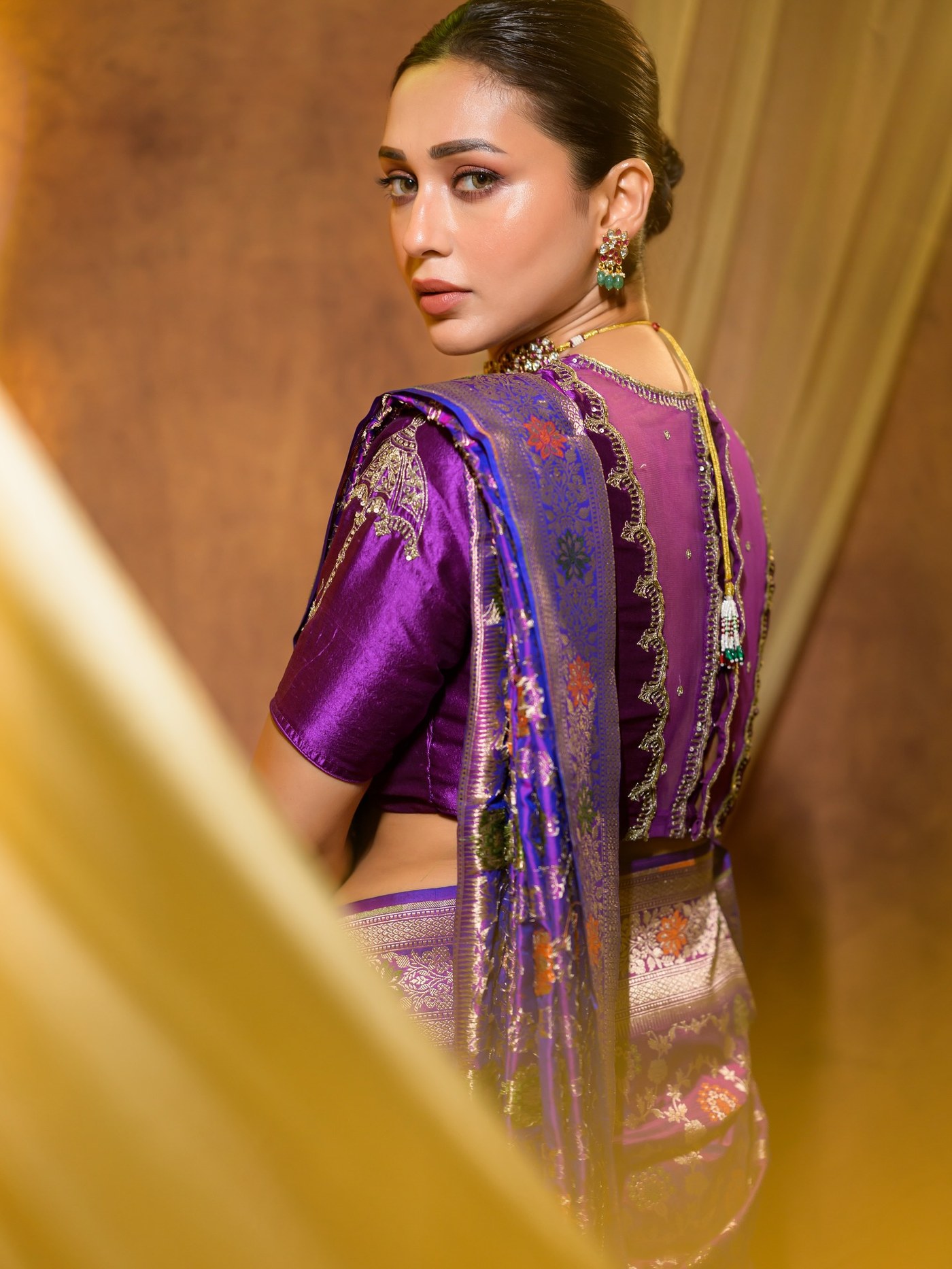 Mimi Chakraborty’s Regal Purple Saree is the Ultimate Festive Fashion Statement