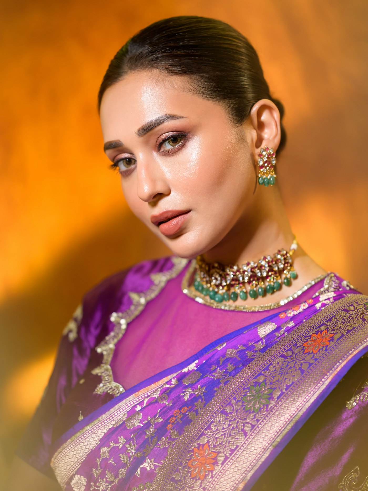Mimi Chakraborty’s Regal Purple Saree is the Ultimate Festive Fashion Statement