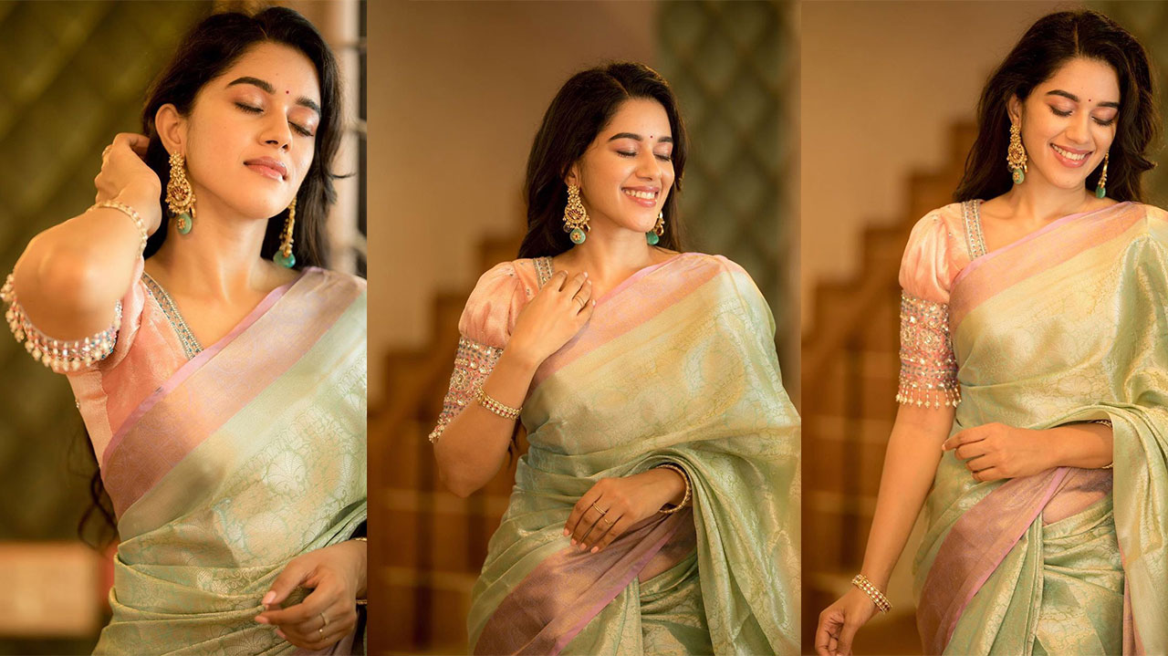 Mirnalini Ravi Stunning Saree Photos HD Traditional Glamour