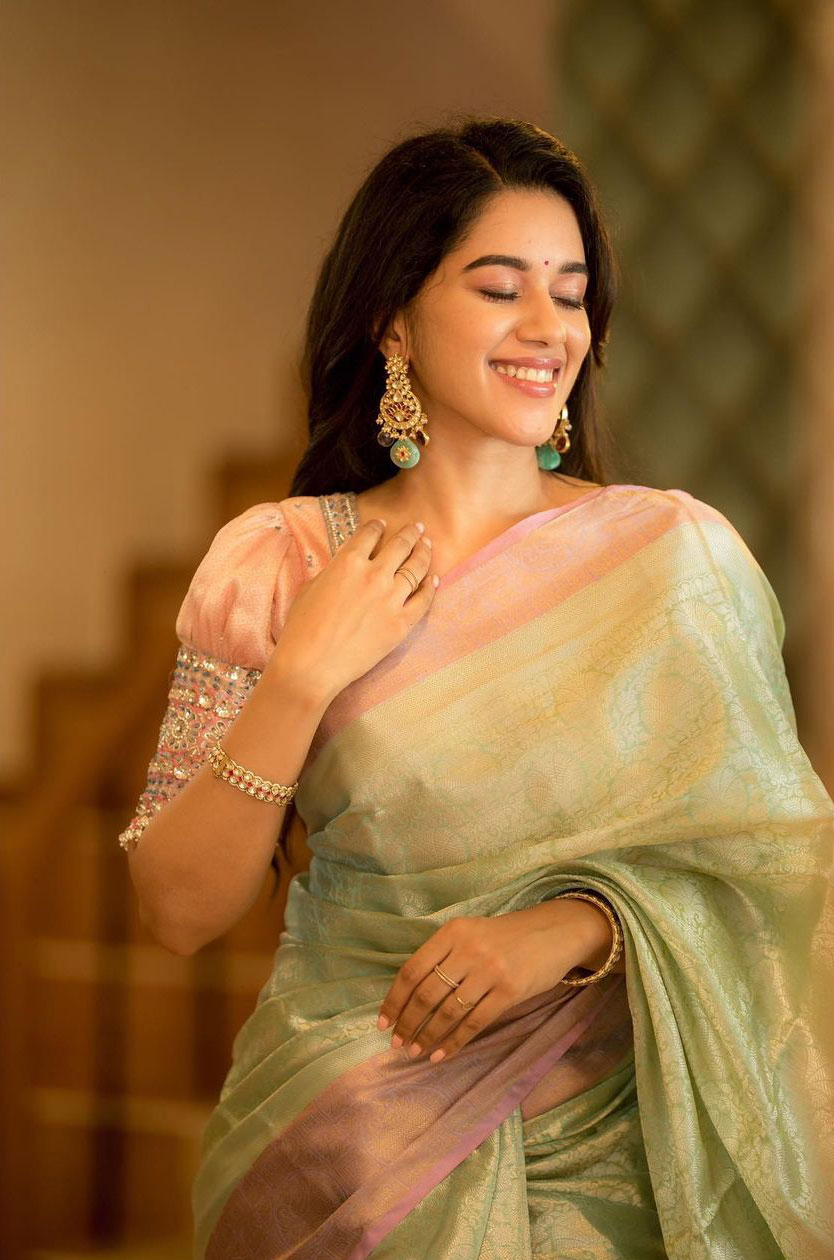 Mirnalini Ravi Stunning Saree Photos HD Traditional Glamour