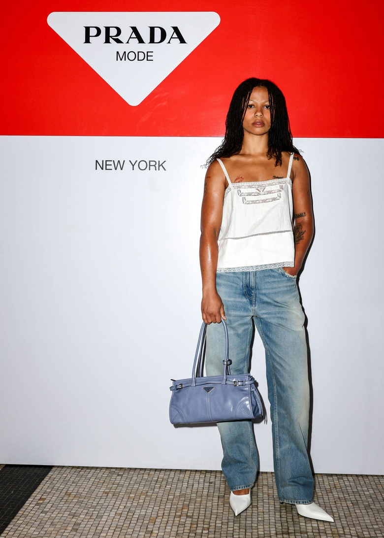 Myha La is seen attending a high-profile fashion event at the Chelsea Hotel in New York City.